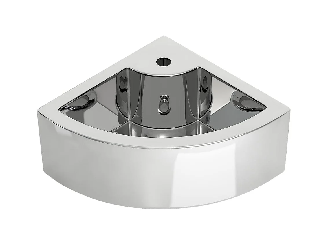 Vasque à poser-Lavabo avec trop-plein 45x32x12,5 cm Céramique Argenté