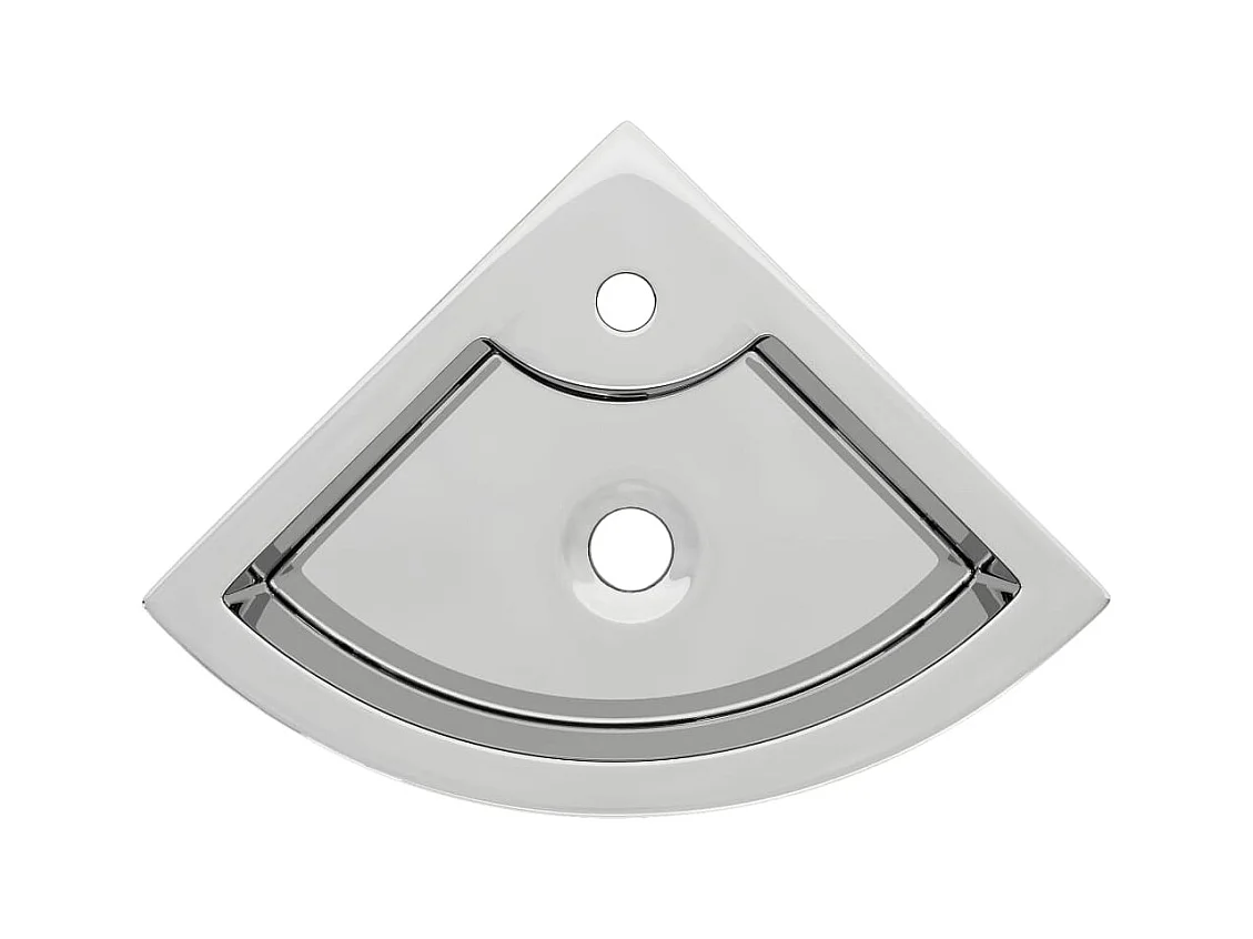 Vasque à poser-Lavabo avec trop-plein 45x32x12,5 cm Céramique Argenté