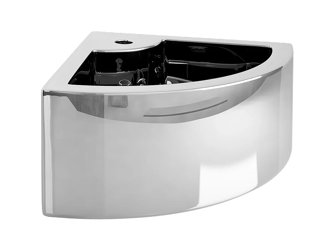 Vasque à poser-Lavabo avec trop-plein 45x32x12,5 cm Céramique Argenté