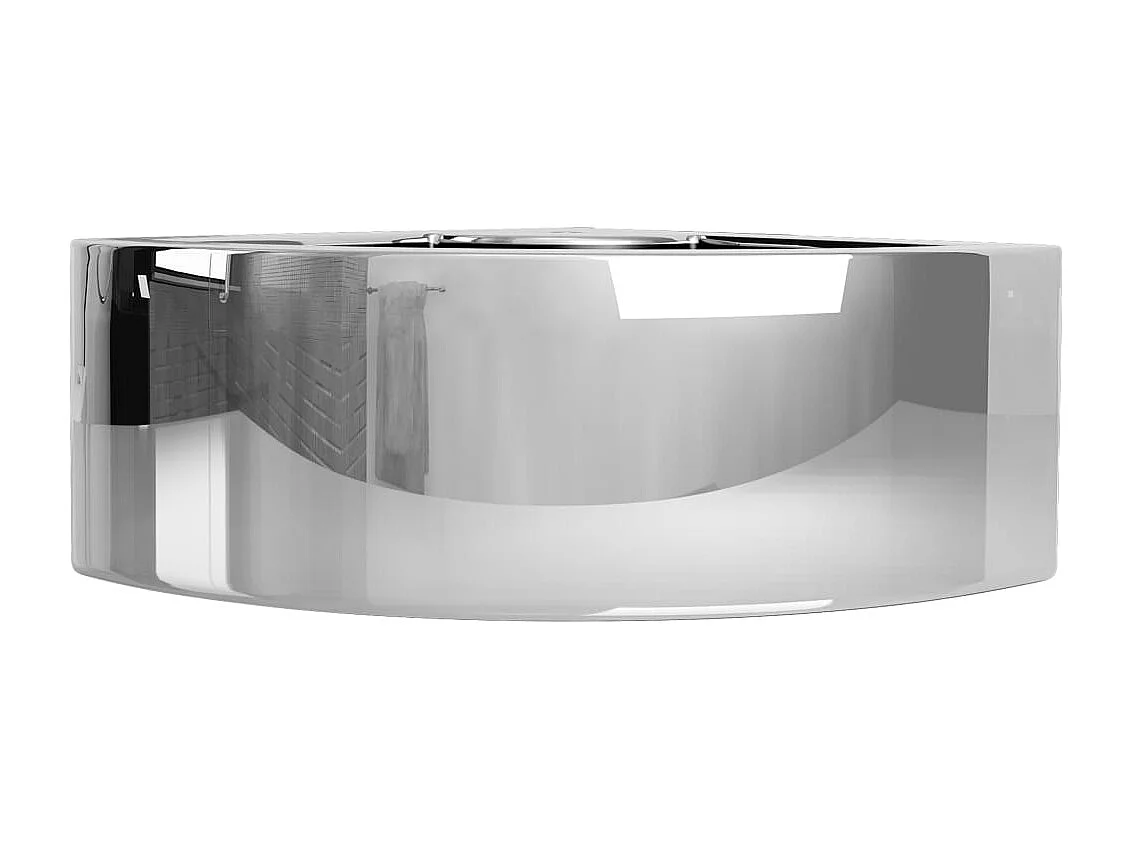 Vasque à poser-Lavabo avec trop-plein 45x32x12,5 cm Céramique Argenté