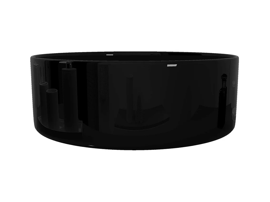 Lavabo rond-Vasque à poser-Bac à laver Céramique Noir 40 x 15 cm