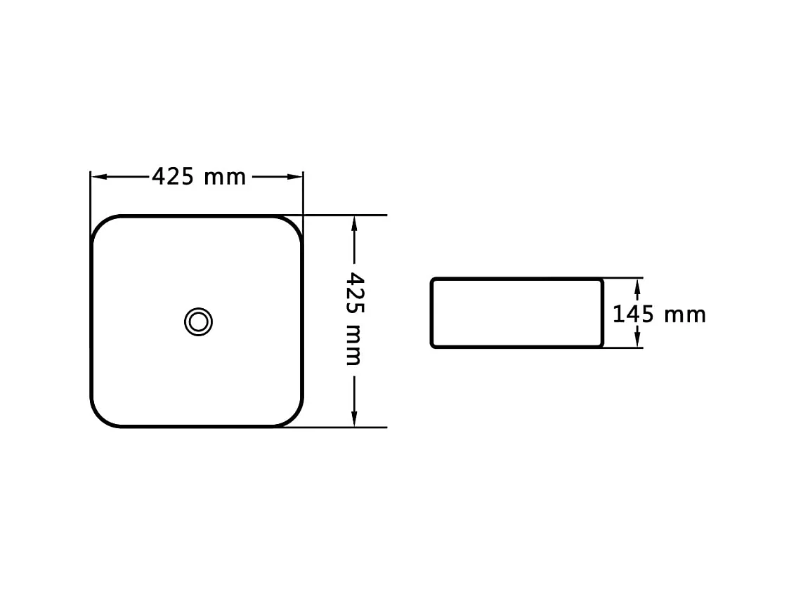 Lavabo salle de bain-Vasque à poser 42,5x42,5x14,5 cm Céramique Noir