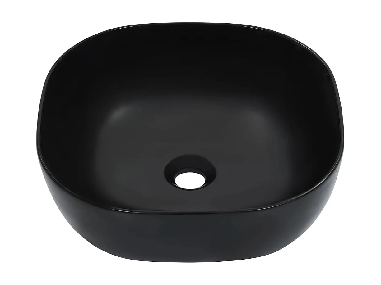 Lavabo salle de bain-Vasque à poser 42,5x42,5x14,5 cm Céramique Noir