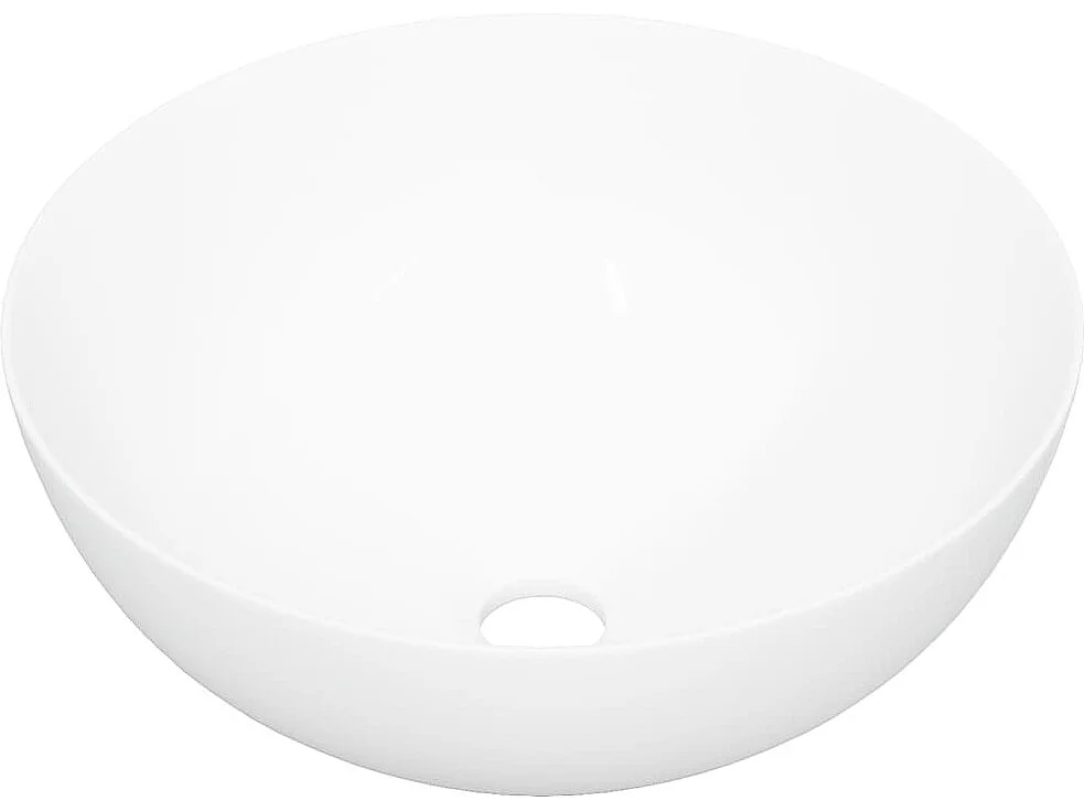 Vasque à poser-Lavabo blanc 36x15 cm céramique rond