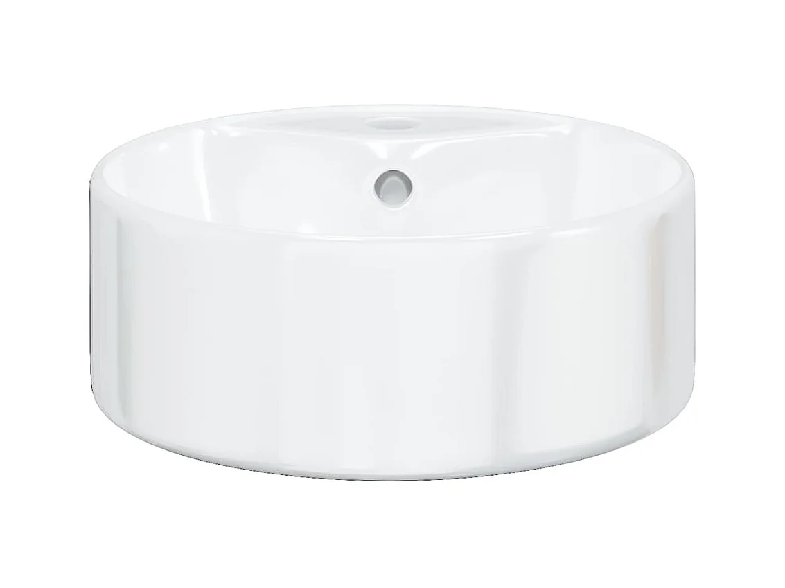Vasque à poser-Lavabo blanc 40x14,5 cm céramique rond