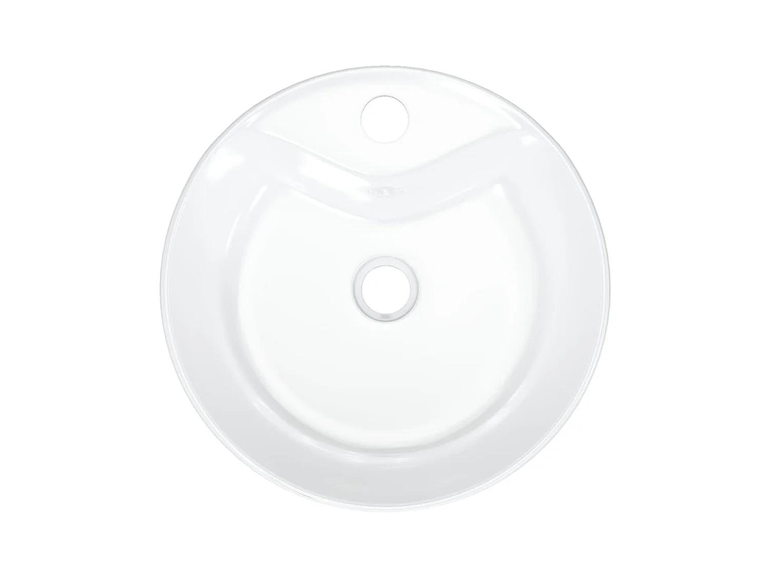 Vasque à poser-Lavabo blanc 40x14,5 cm céramique rond