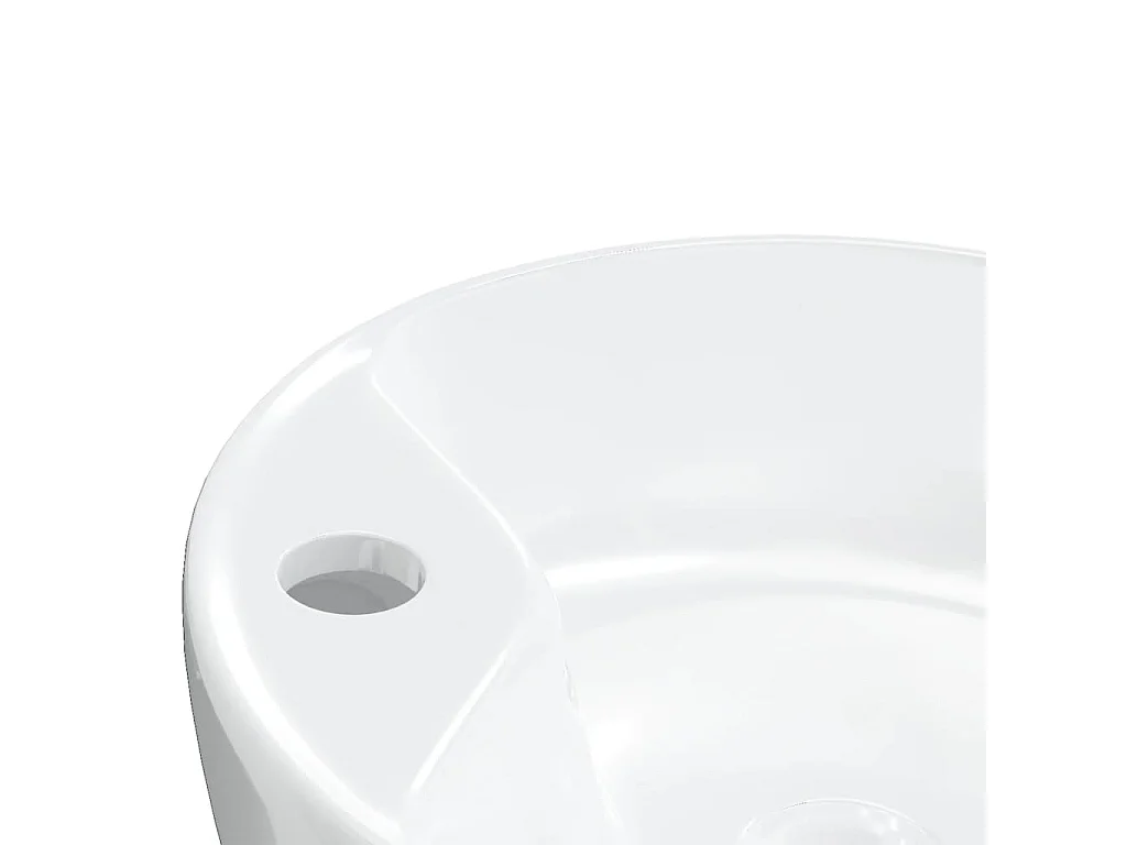 Vasque à poser-Lavabo blanc 40x14,5 cm céramique rond