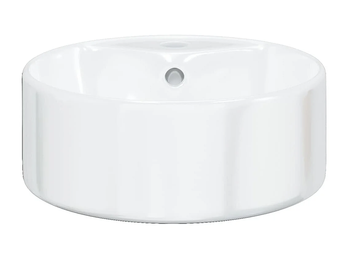 Vasque à poser-Lavabo blanc 40x14,5 cm céramique rond