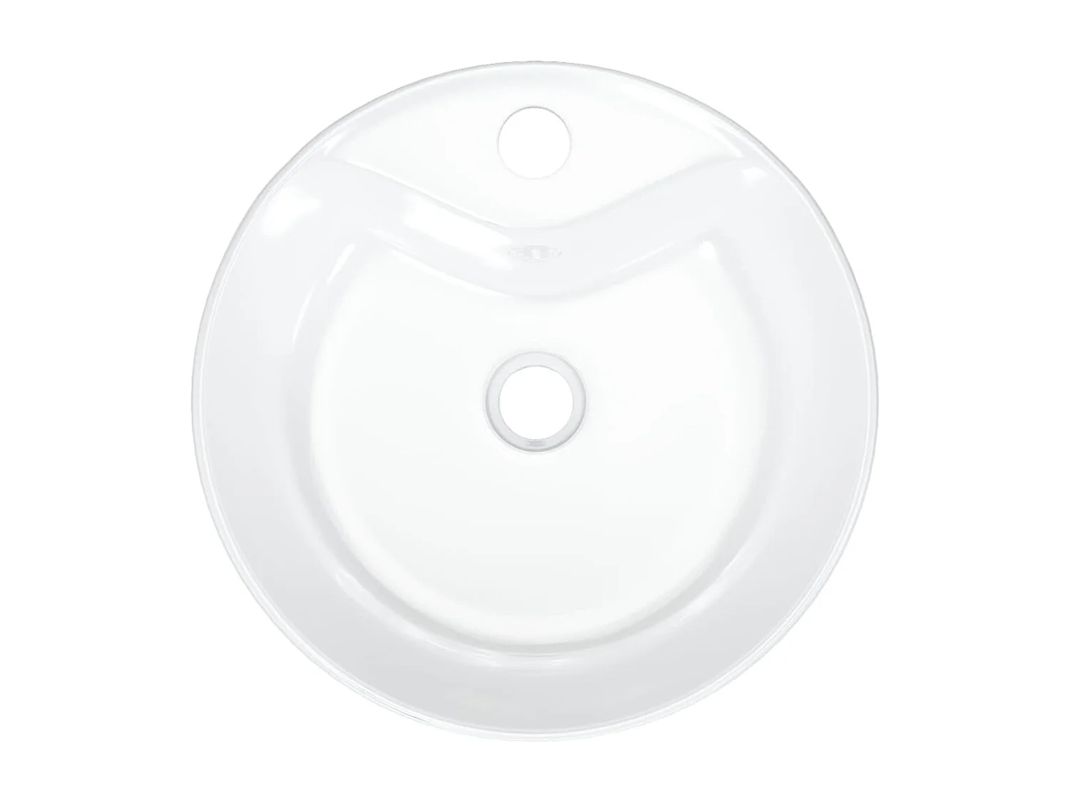 Vasque à poser-Lavabo blanc 40x14,5 cm céramique rond