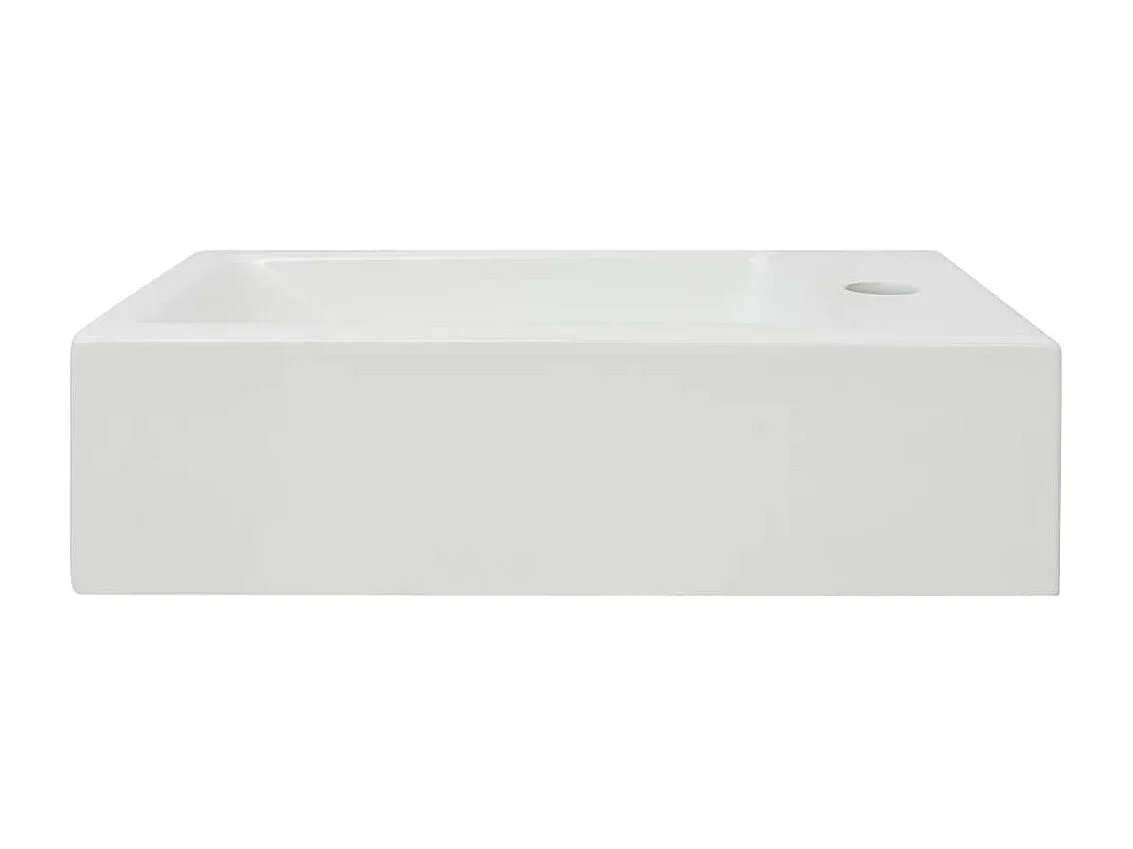 Vasque à poser Lavabo + trou de robinet Céramique Blanc 46 x 25,5 x 12 cm