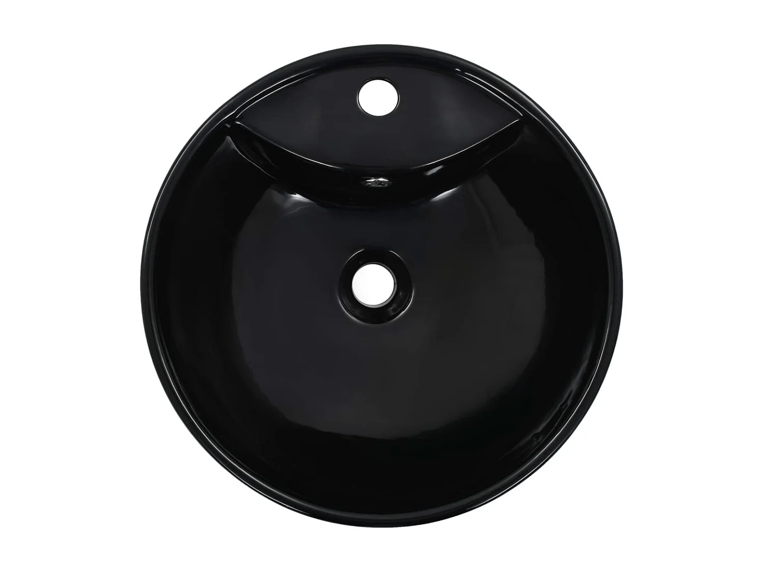 Vasque à poser-Lavabo avec trop-plein 46,5 x 18 cm Céramique Noir