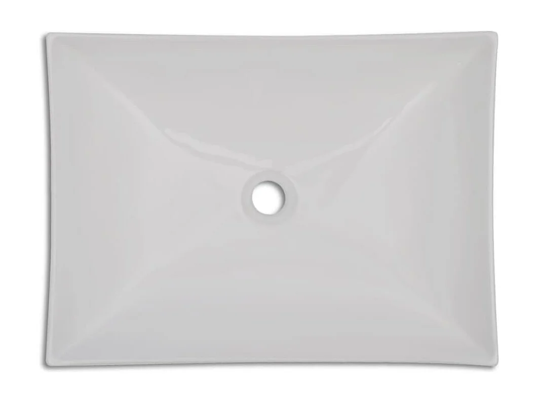 Lavabo salle de bain-Vasque à poser en céramique Blanc brillant