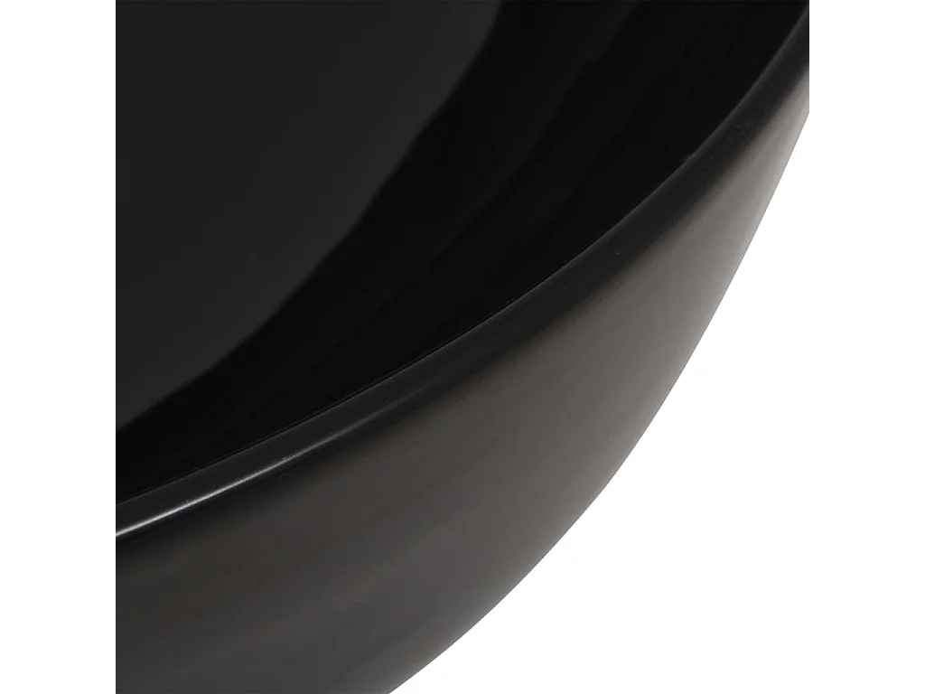Lavabo rond-Vasque à poser-Bac à laver Céramique Noir 41,5 x 13,5 cm