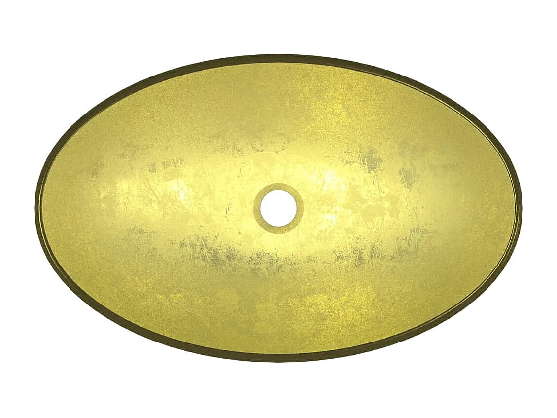 Lavabo Verre-Vasque à poser-Lavabo salle de bain trempé 54,5x35x15,5 cm Doré