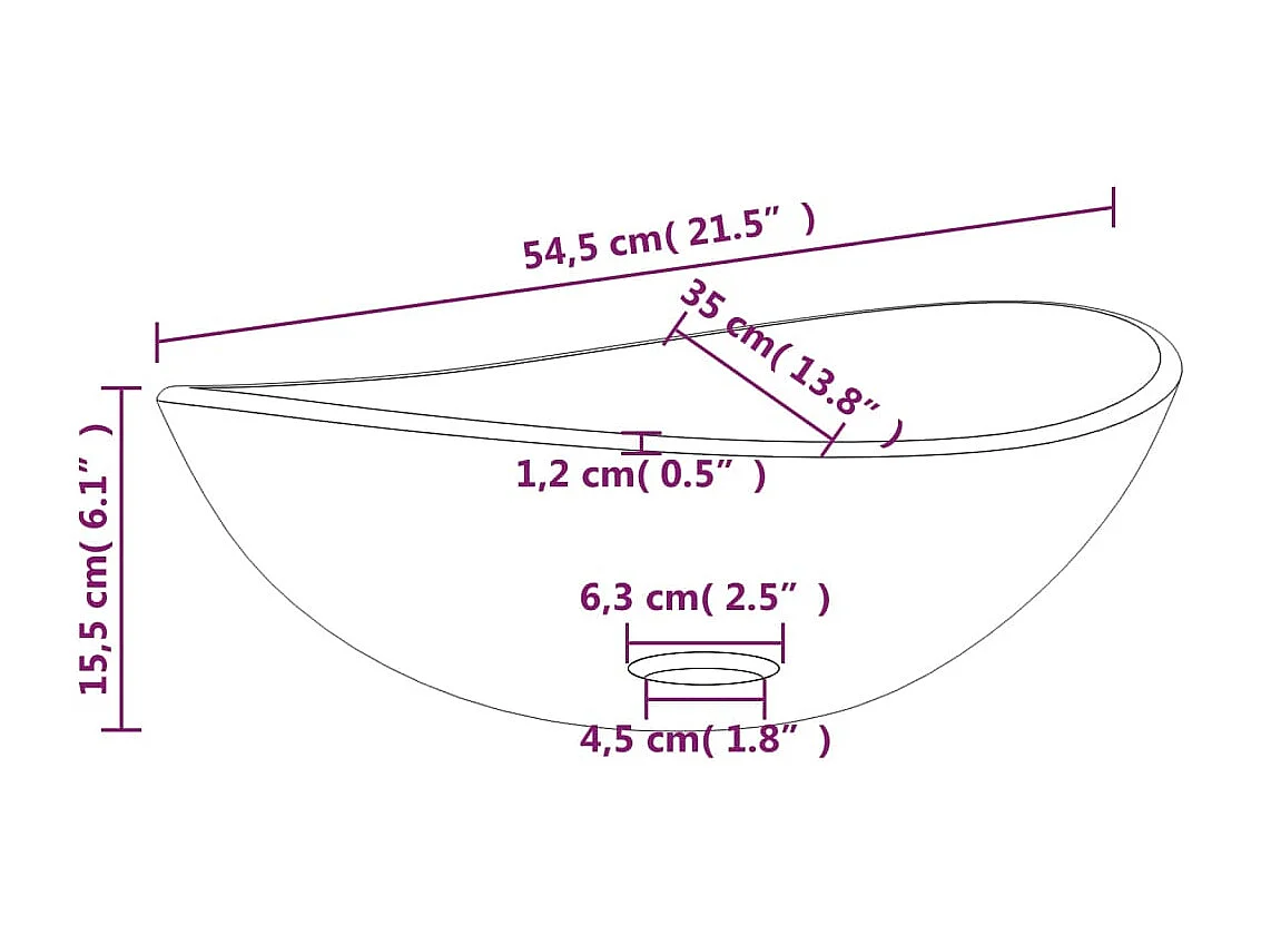Lavabo Verre-Vasque à poser-Lavabo salle de bain trempé 54,5x35x15,5 cm Doré