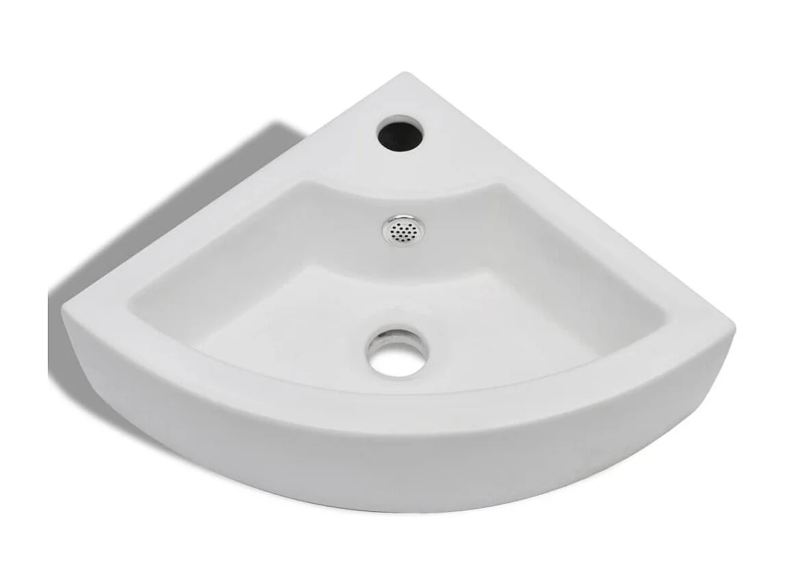 Vasque à poser-Lavabo avec trou de trop-plein 45x32x12,5 cm Blanc