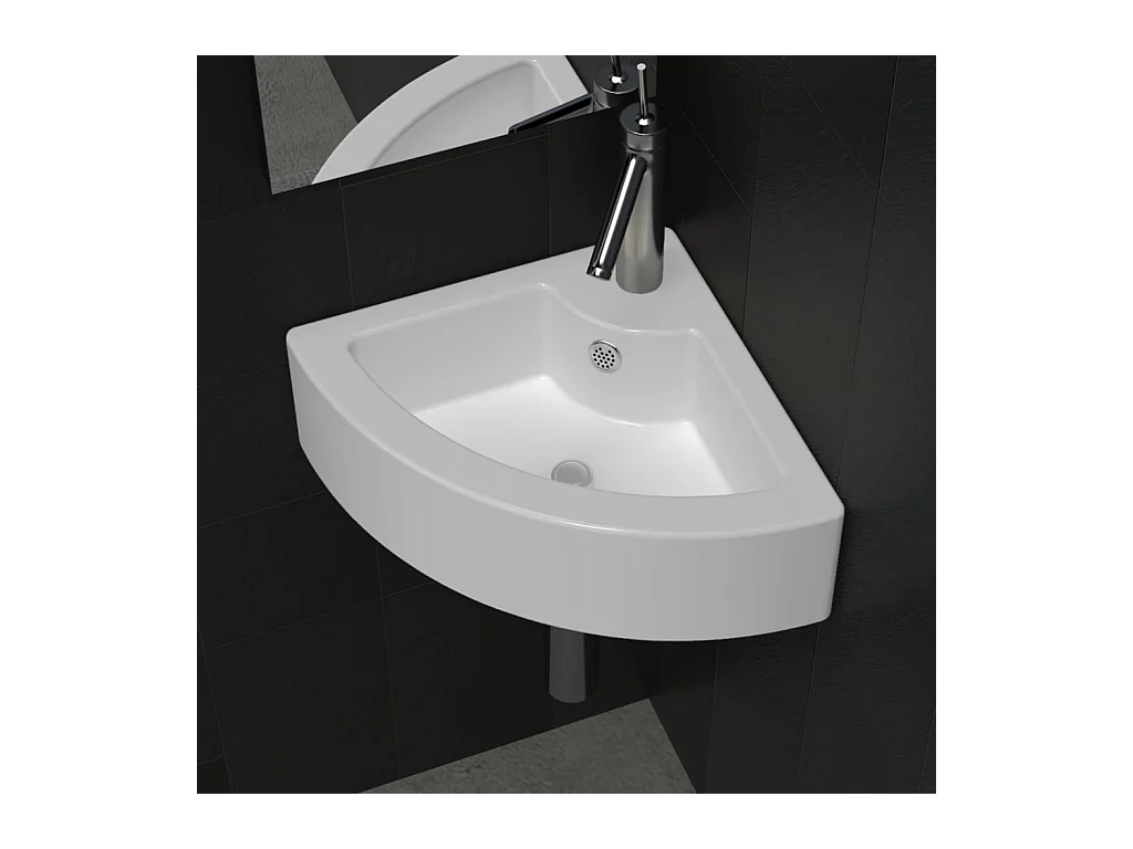Vasque à poser-Lavabo avec trou de trop-plein 45x32x12,5 cm Blanc