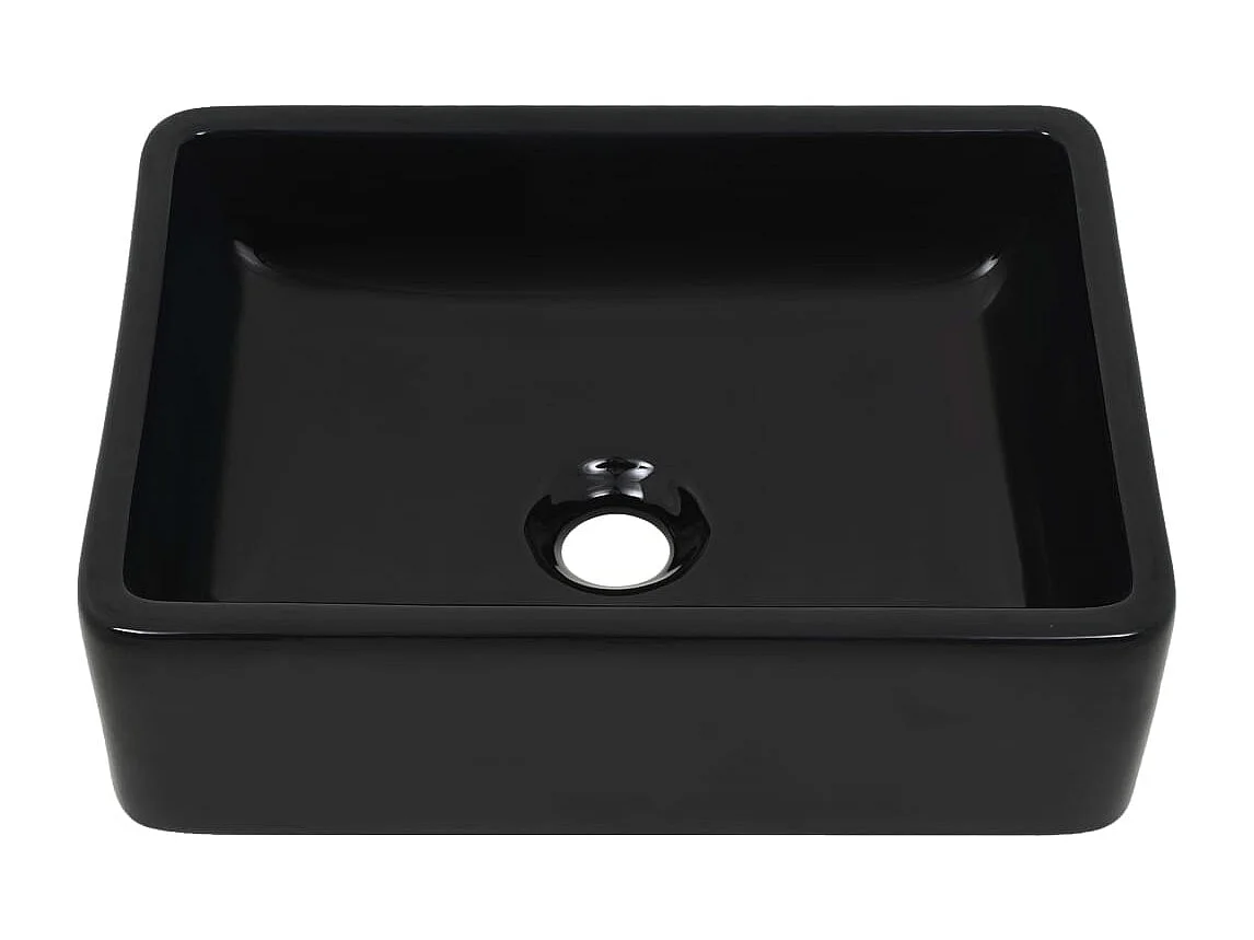 Vasque à poser-Lavabo Céramique Rectangulaire Noir 41 x 30 x 12 cm