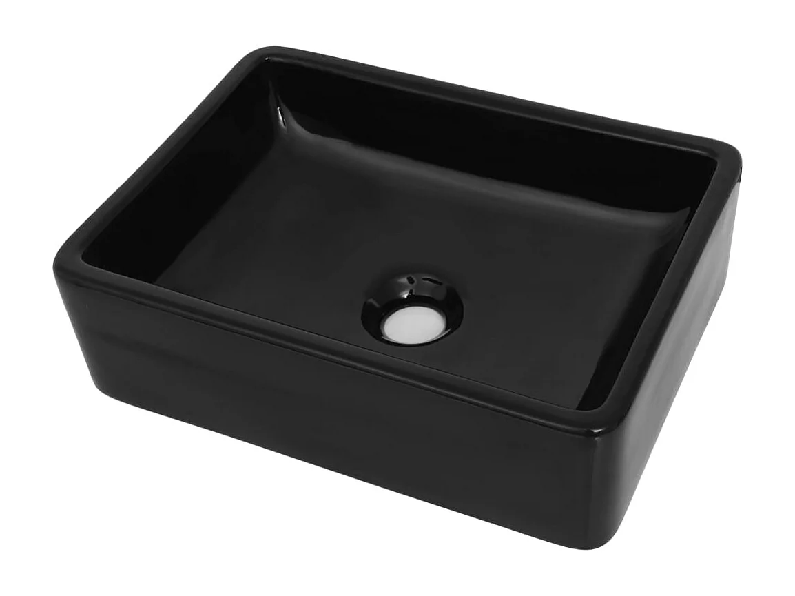Vasque à poser-Lavabo Céramique Rectangulaire Noir 41 x 30 x 12 cm