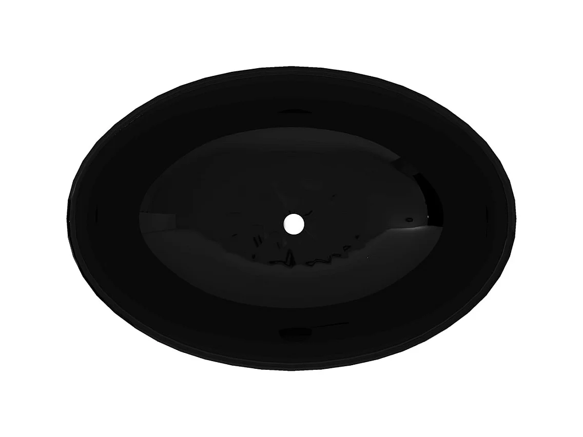 Lavabo-Vasque à poser-Bac à laver ovale Céramique 40 x 33 cm Noir