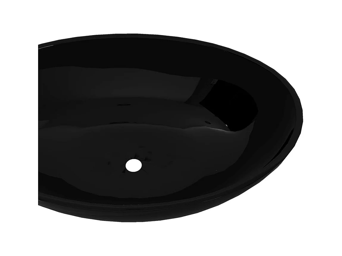 Lavabo-Vasque à poser-Bac à laver ovale Céramique 40 x 33 cm Noir