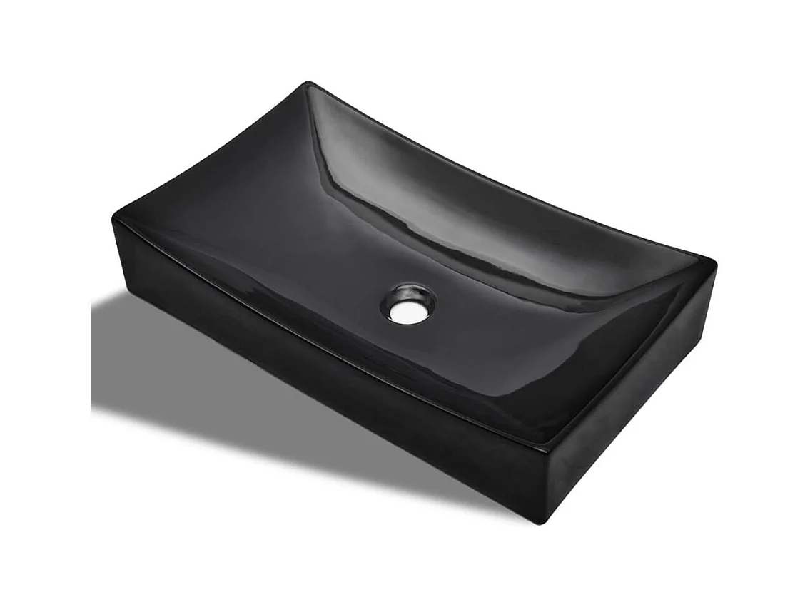Lavabo salle de bain-Vasque rectangulaire céramique Noir pour salle de bain