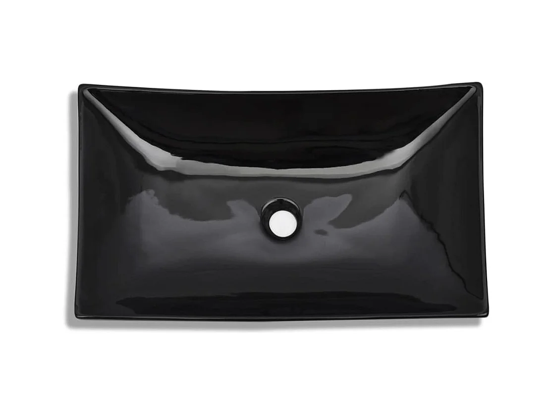 Lavabo salle de bain-Vasque rectangulaire céramique Noir pour salle de bain