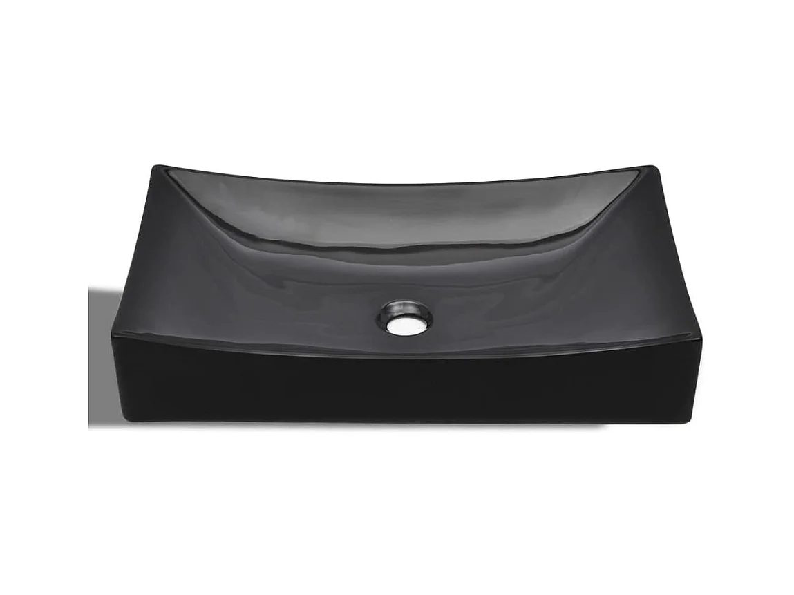 Lavabo salle de bain-Vasque rectangulaire céramique Noir pour salle de bain