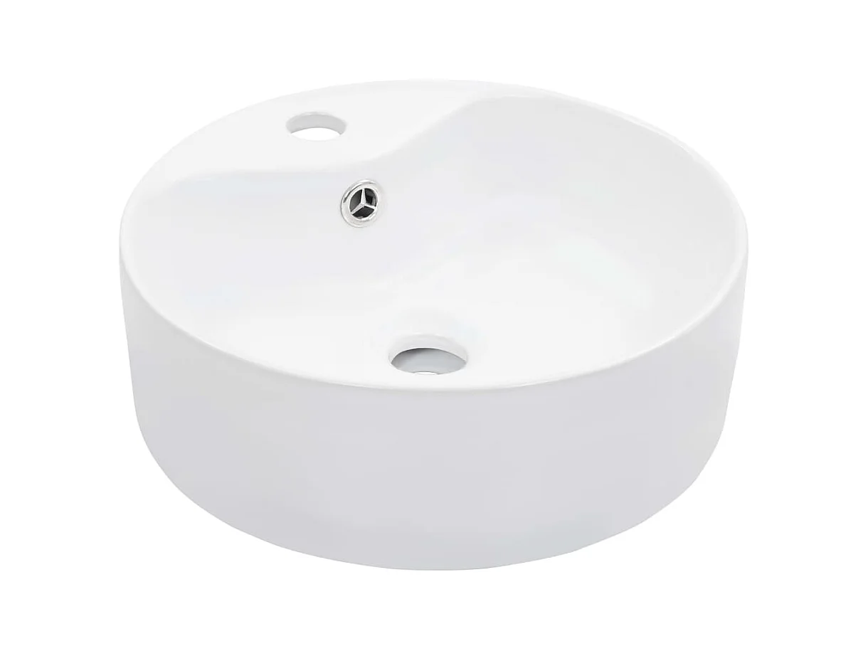 Vasque à poser-Lavabo avec trop-plein 36x13 cm Céramique Blanc