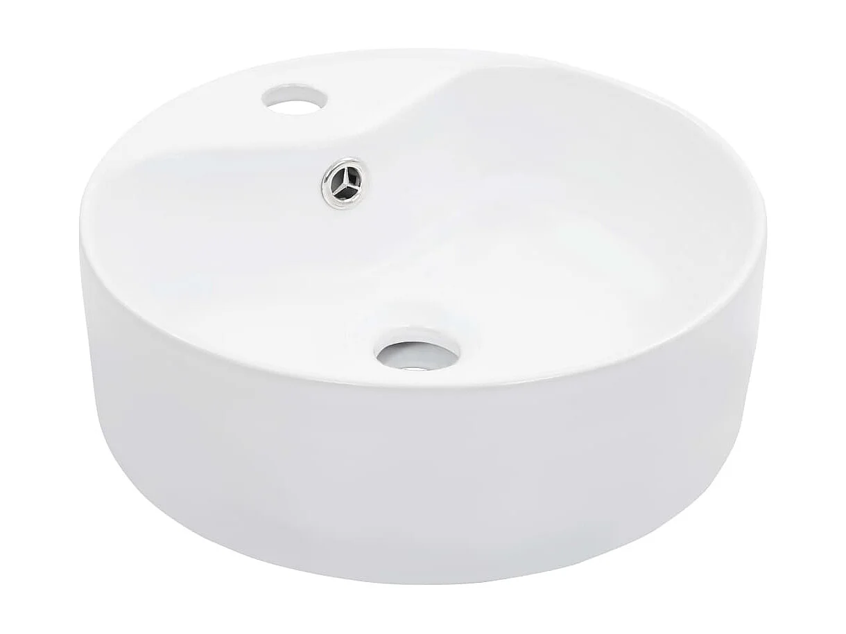 Vasque à poser-Lavabo avec trop-plein 36x13 cm Céramique Blanc