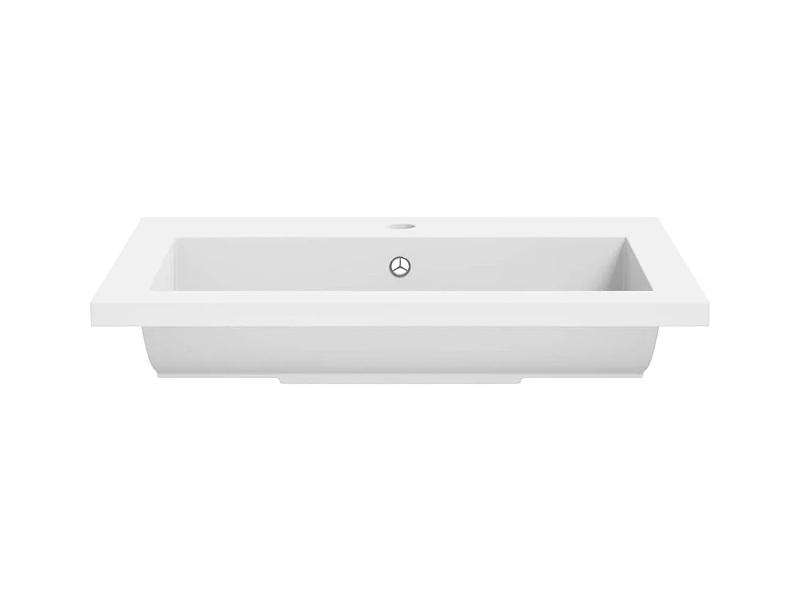Lavabo salle de bain-Vasque à poser en granit 600 x 450 x 120 mm Blanc