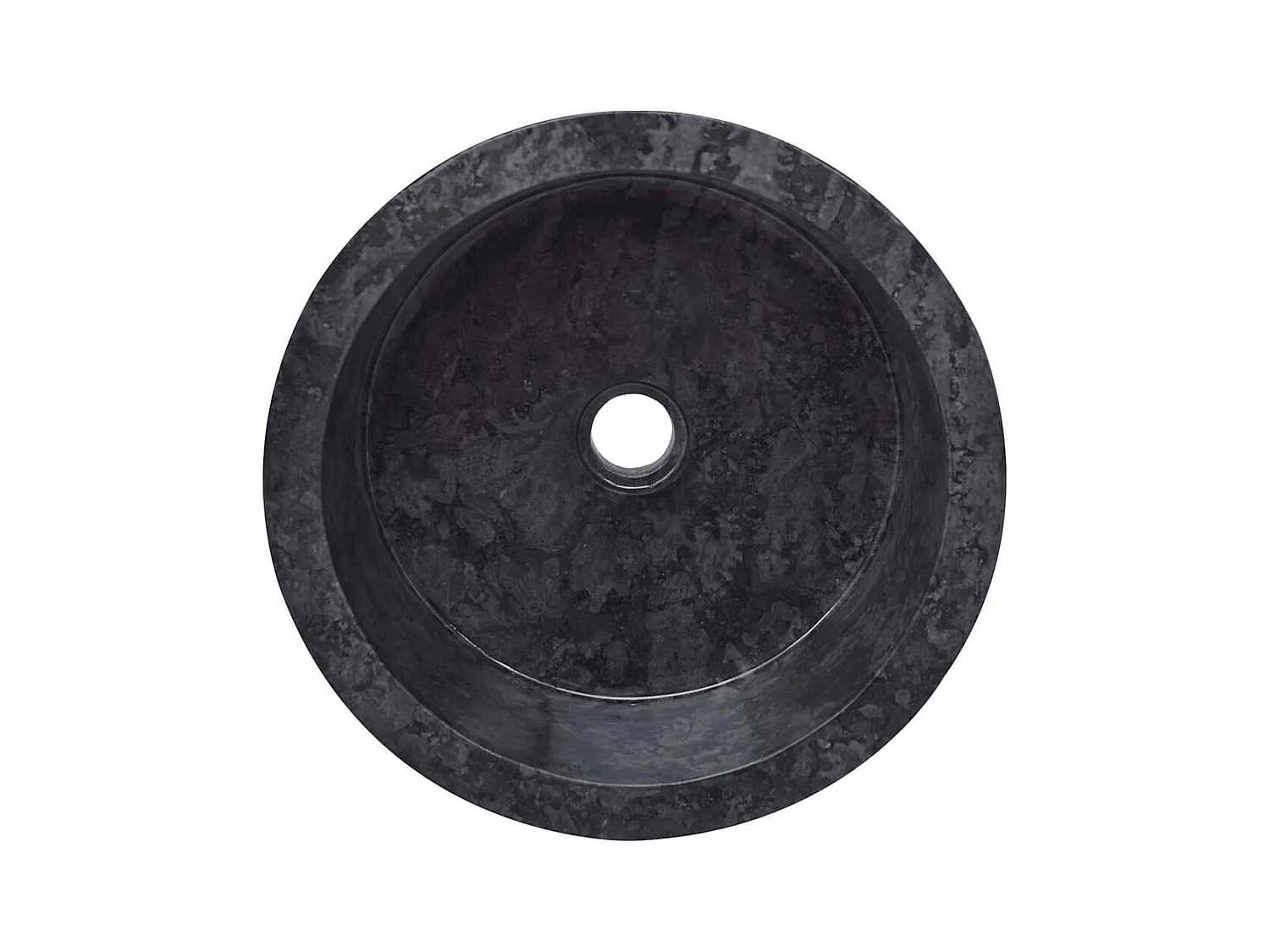 Lavabo salle de bain-Vasque à poser Noir Ø40x15 cm Marbre