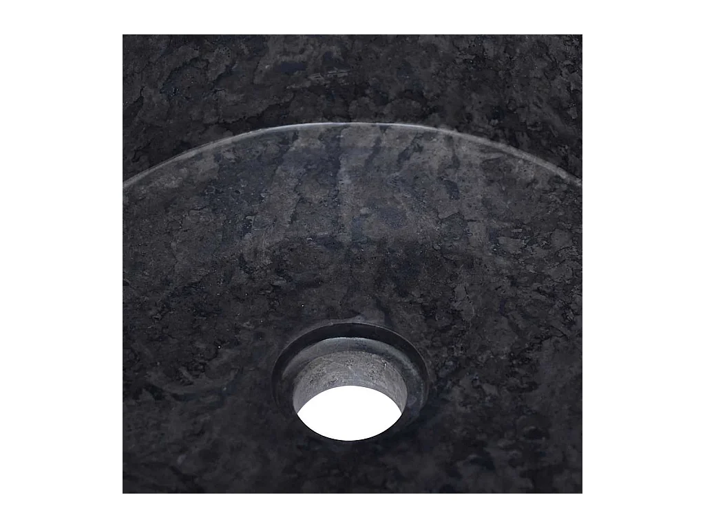 Lavabo salle de bain-Vasque à poser Noir Ø40x15 cm Marbre
