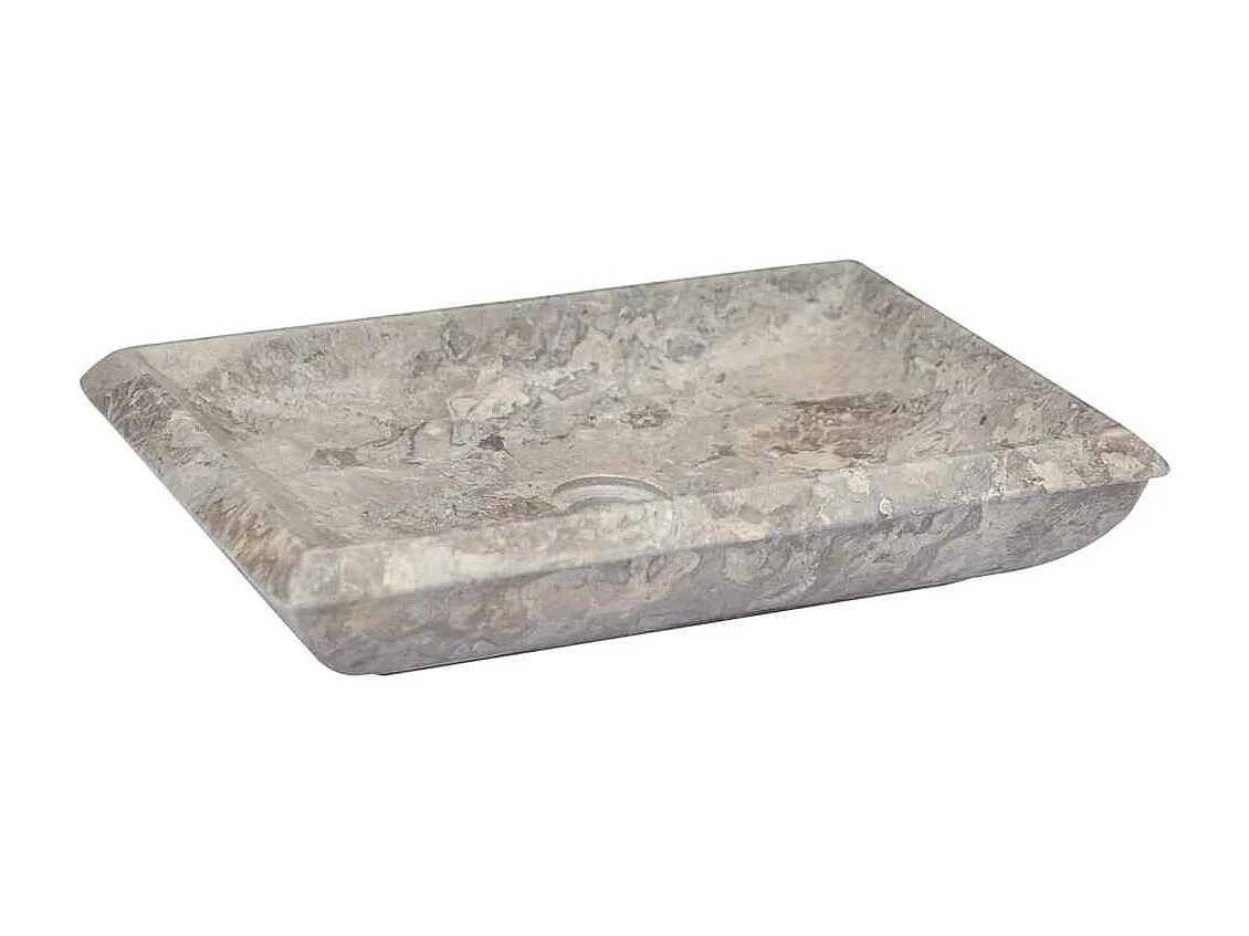 Lavabo salle de bain-Vasque à poser Gris 50x35x10 cm Marbre