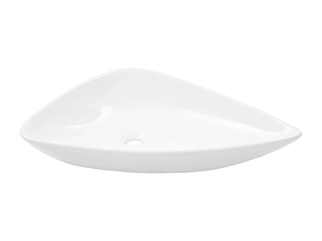 Vasque à poser Lavabo | Évier triangulaire Céramique Blanc 645 x 455 x 115 mm