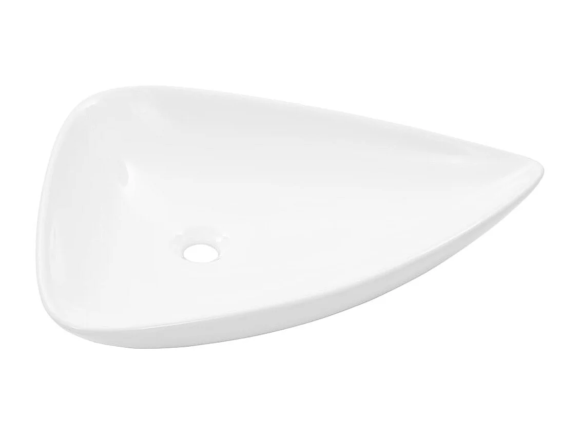 Vasque à poser Lavabo | Évier triangulaire Céramique Blanc 645 x 455 x 115 mm
