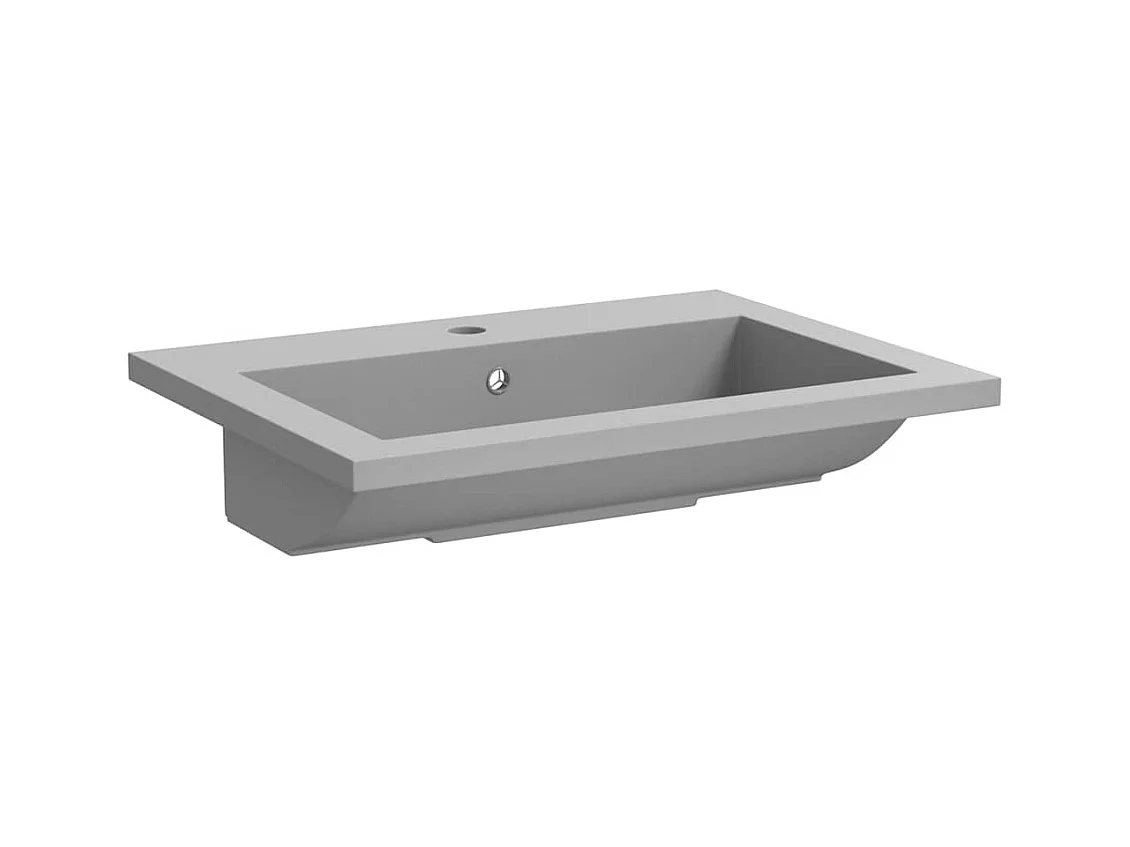 Lavabo salle de bain-Vasque à poser en granit 600 x 450 x 120 mm Gris