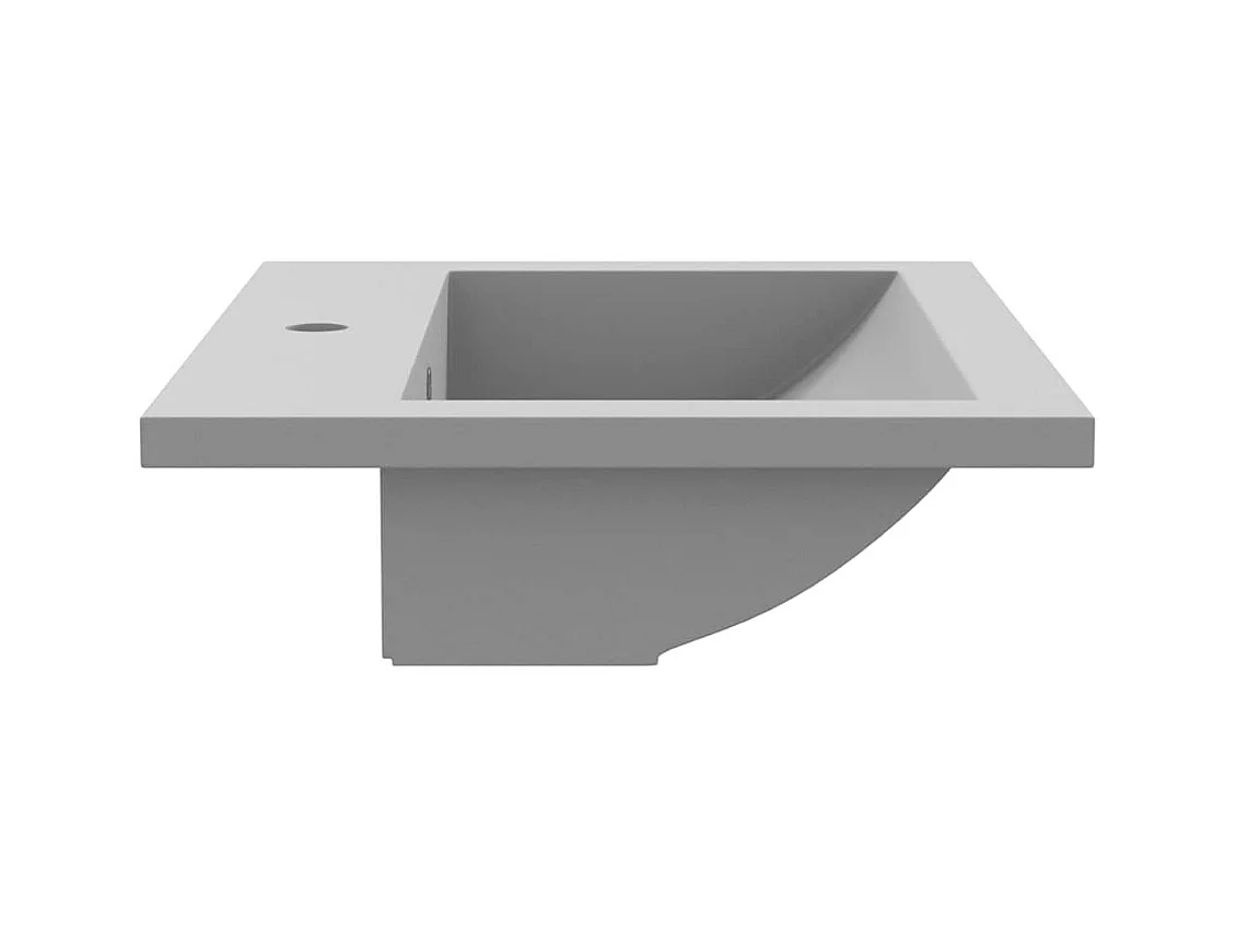 Lavabo salle de bain-Vasque à poser en granit 600 x 450 x 120 mm Gris