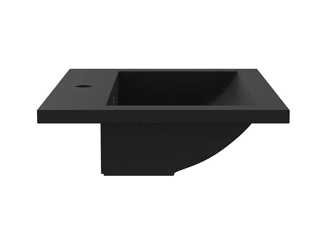 Lavabo salle de bain-Vasque à poser en granit 600 x 450 x 120 mm Noir