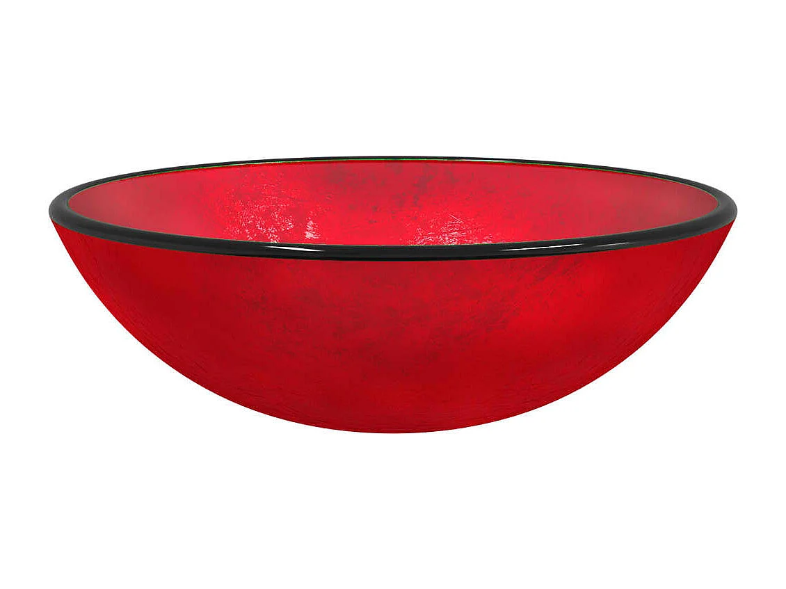 Lavabo Verre-Vasque à poser-Lavabo salle de bain trempé 42x14 cm Rouge