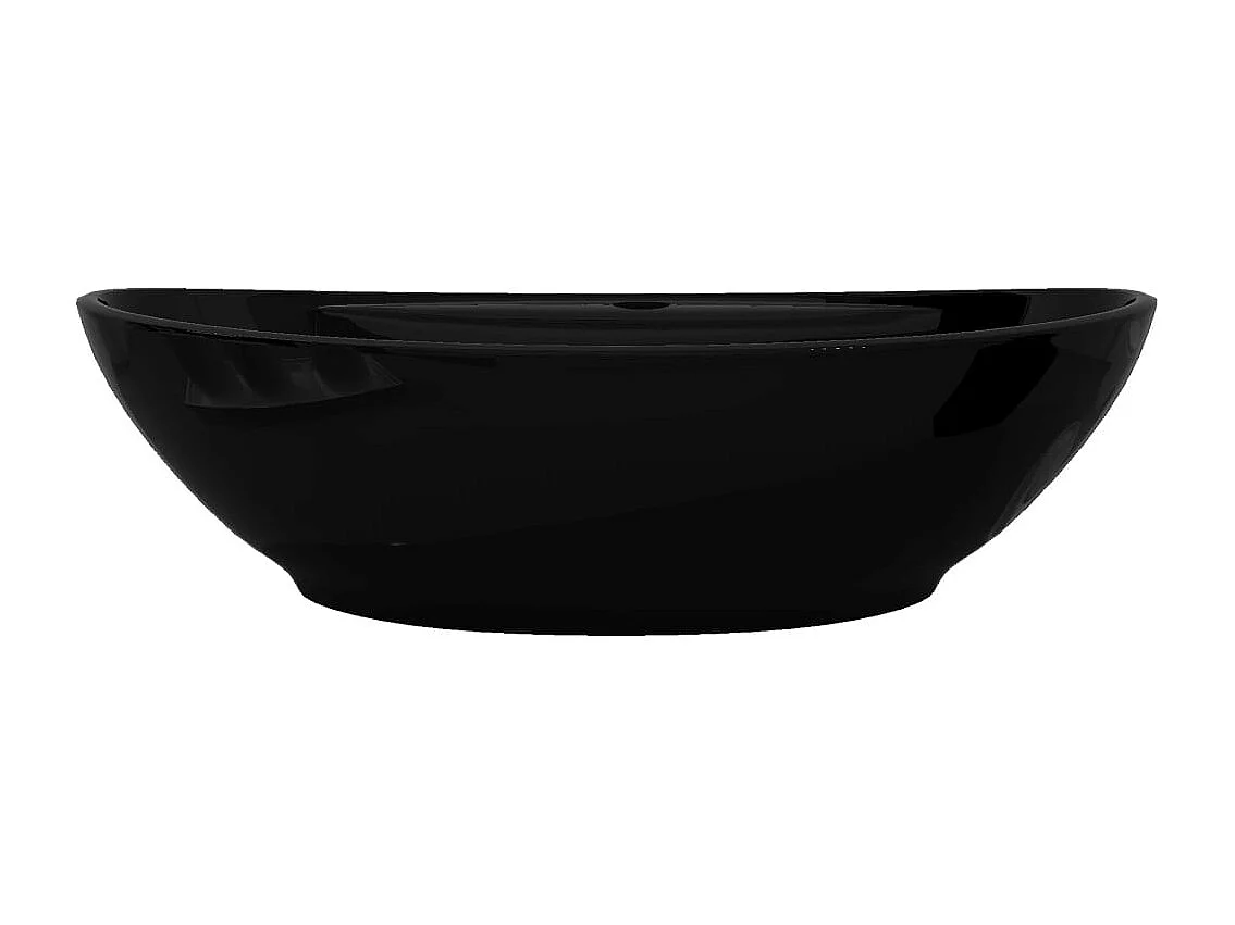 Lavabo salle de bain-Vasque ovale à trou trop-plein/robinet céramique pour salle de bain