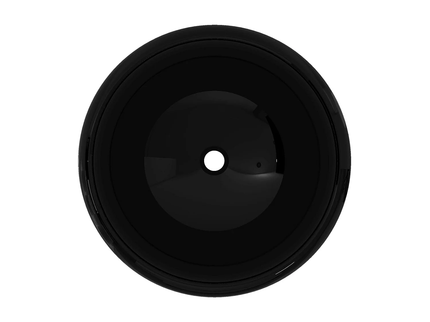 Lavabo rond-Vasque à poser-Bac à laver Céramique Noir 40 x 15 cm