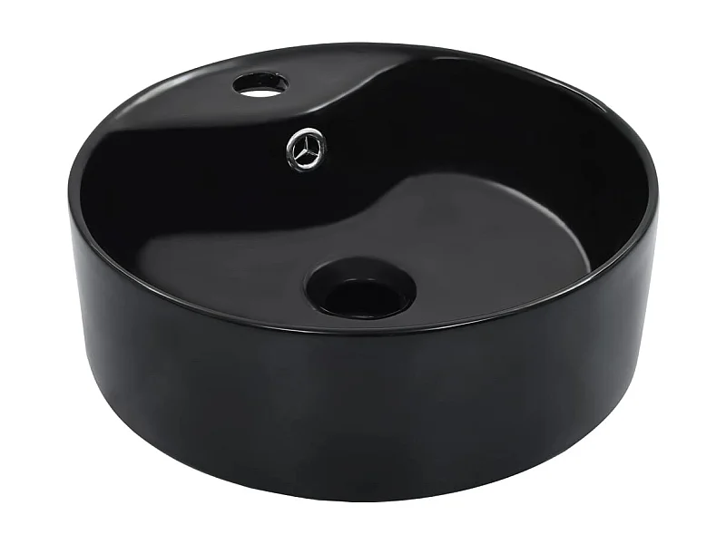 Vasque à poser-Lavabo avec trop-plein 36x13 cm Céramique Noir