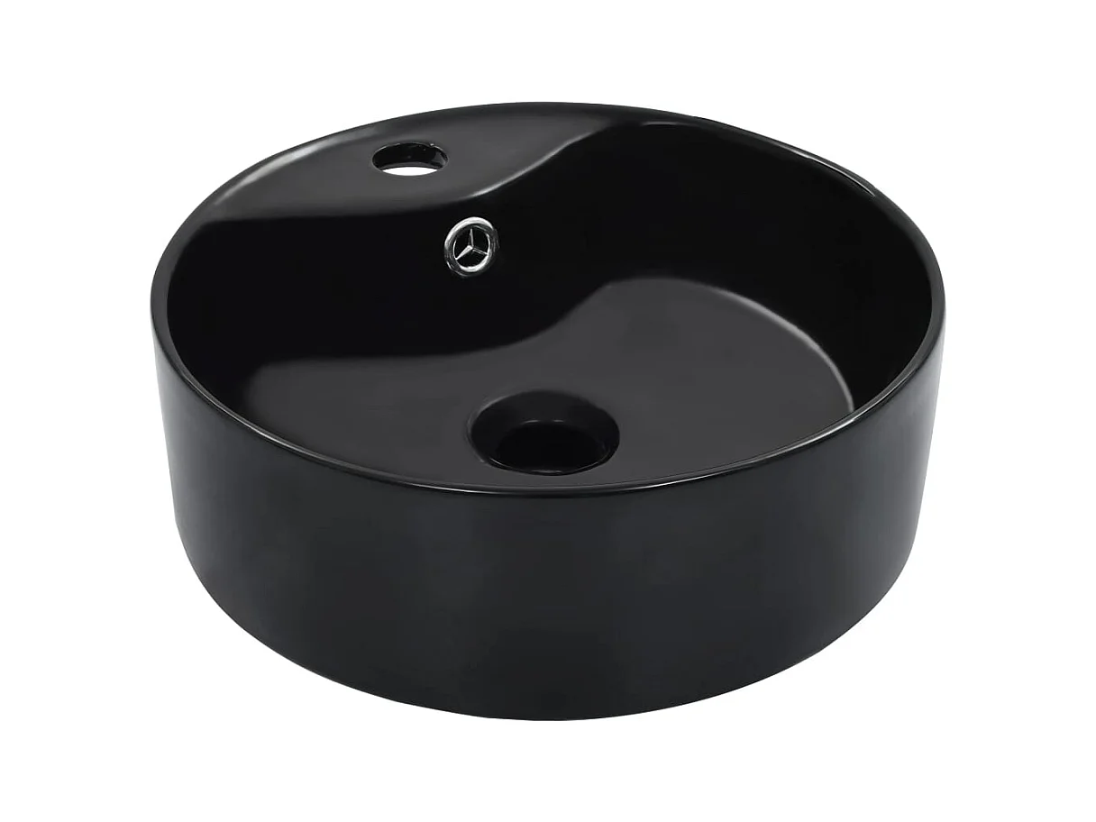 Vasque à poser-Lavabo avec trop-plein 36x13 cm Céramique Noir