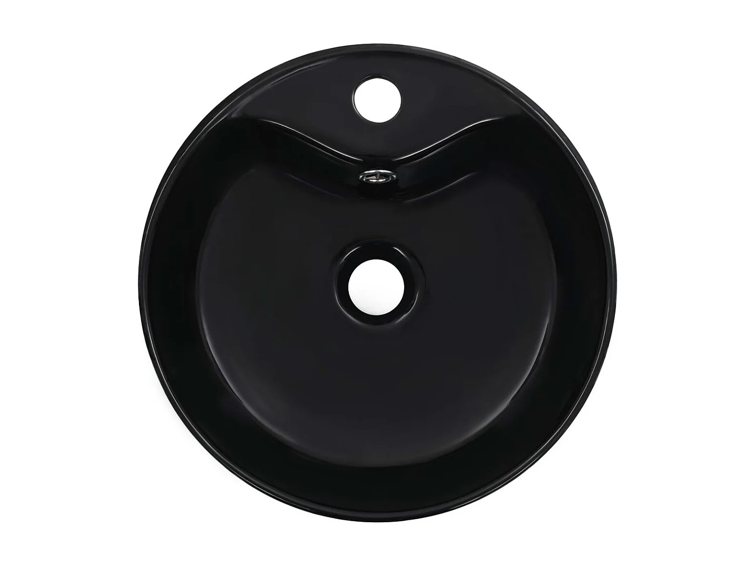 Vasque à poser-Lavabo avec trop-plein 36x13 cm Céramique Noir