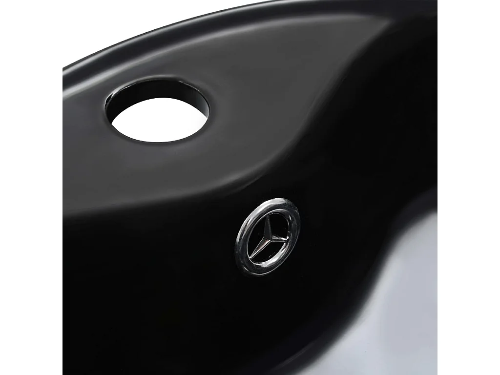 Vasque à poser-Lavabo avec trop-plein 36x13 cm Céramique Noir