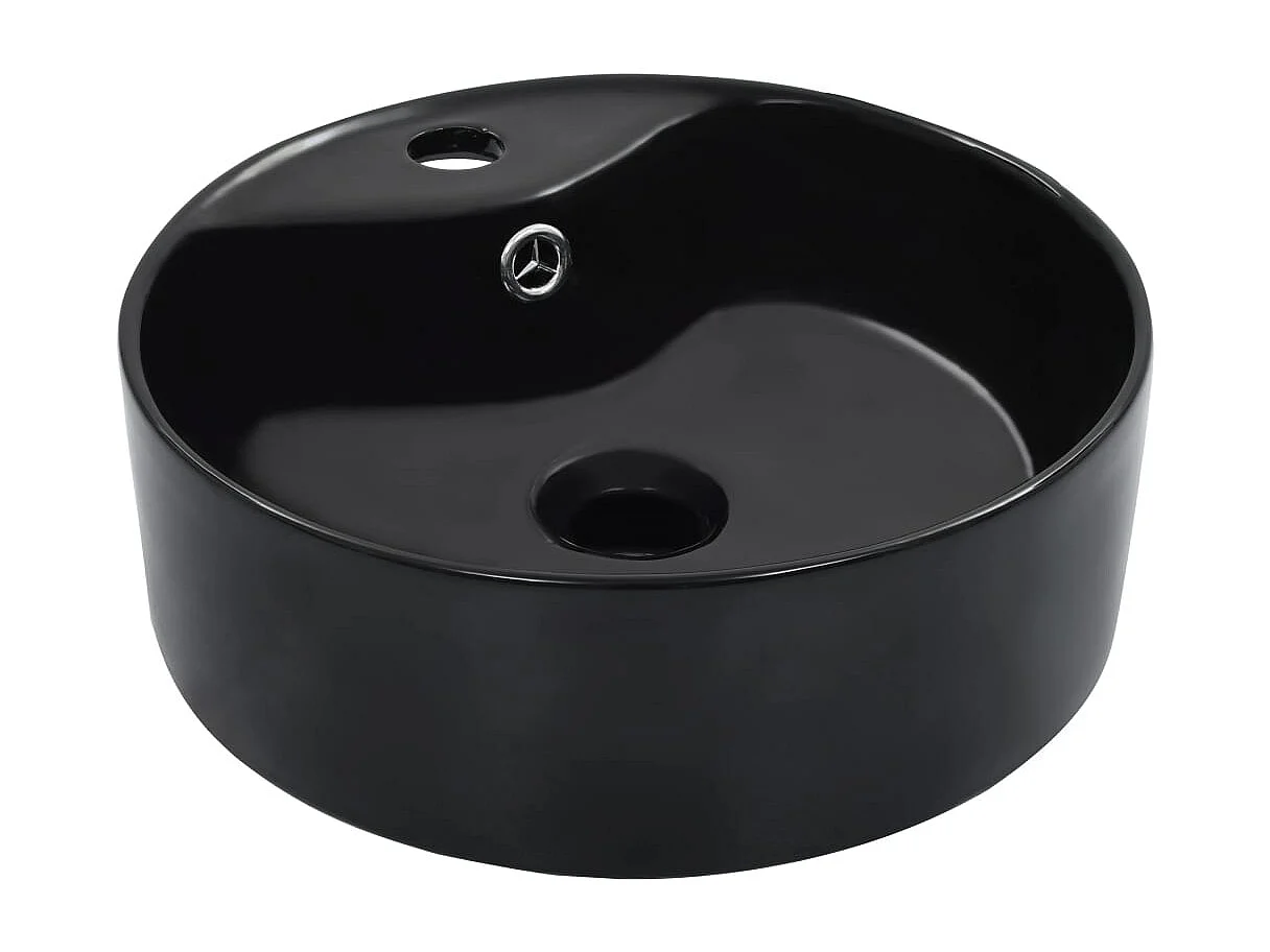 Vasque à poser-Lavabo avec trop-plein 36x13 cm Céramique Noir