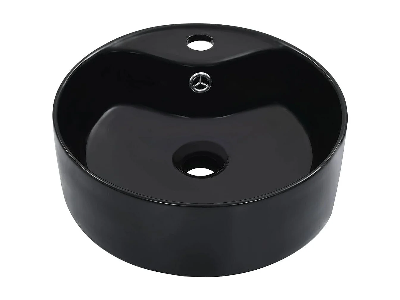 Vasque à poser-Lavabo avec trop-plein 36x13 cm Céramique Noir
