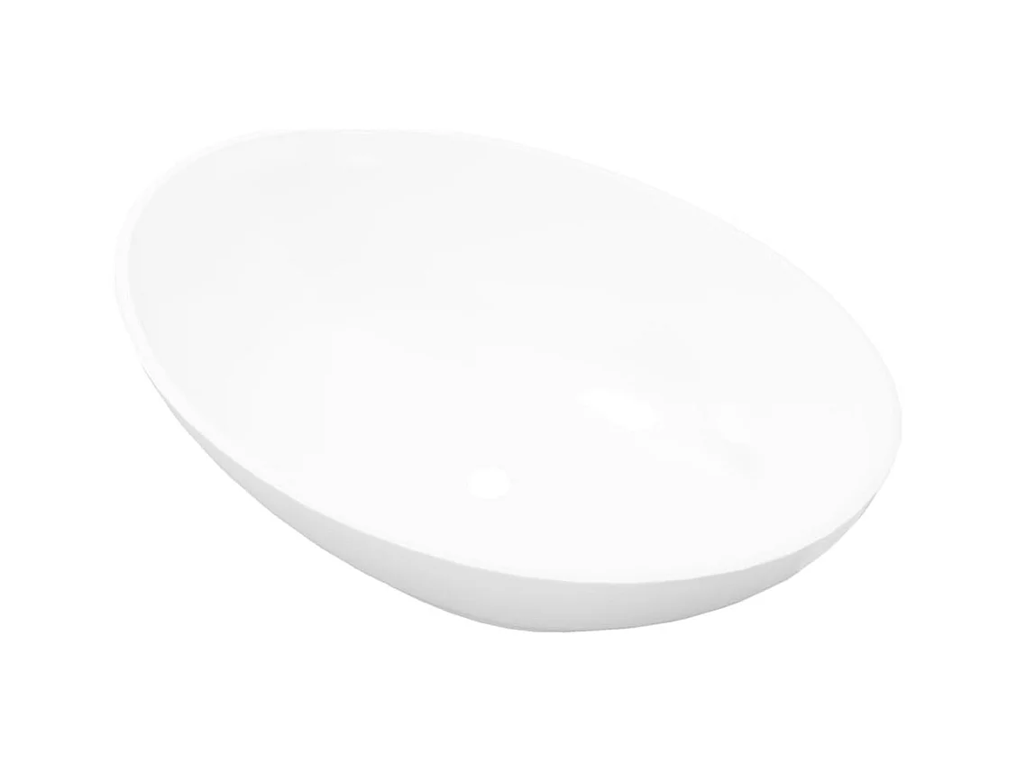 Lavabo salle de bain-Vasque à poser en forme ovale Céramique 40 x 33 cm Blanc
