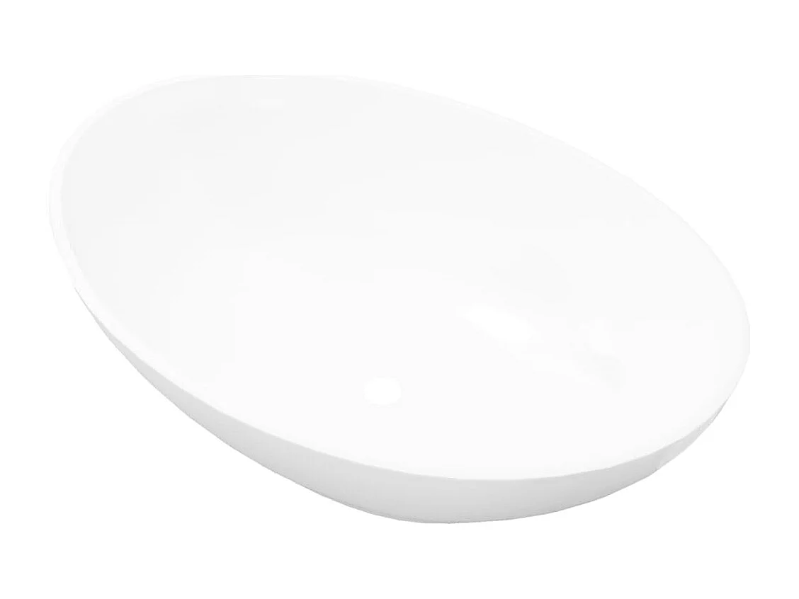 Lavabo salle de bain-Vasque à poser en forme ovale Céramique 40 x 33 cm Blanc